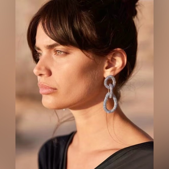 🌺🎉HP🎉🌺 NWT Reyes Crystal Earrings Light Sapphire - Picture 11 of 16